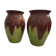Two vases green and vintage chocola, 60s