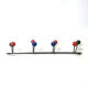 Multicolored wooden and metal coat holder