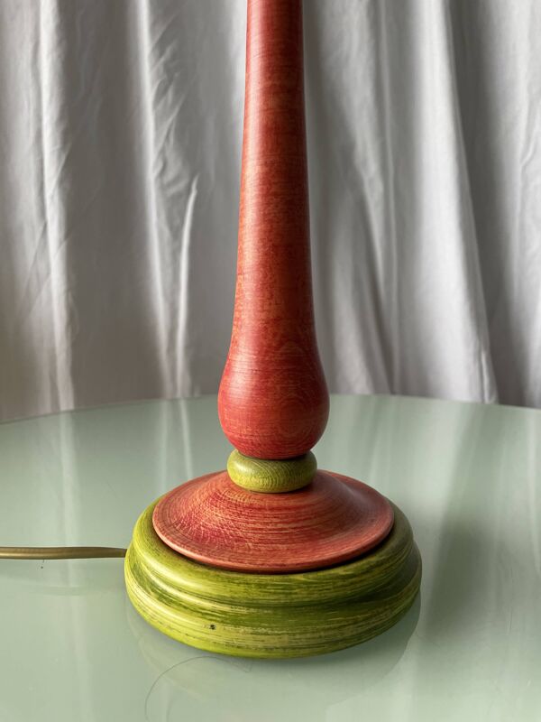 Lampes rustiques bois tourné vintage