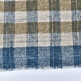 scandinavian kilim 290x190 cm , blue beige and  mustard colour.