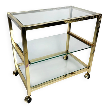 Vintage chrome and gold side table from the 1980s.