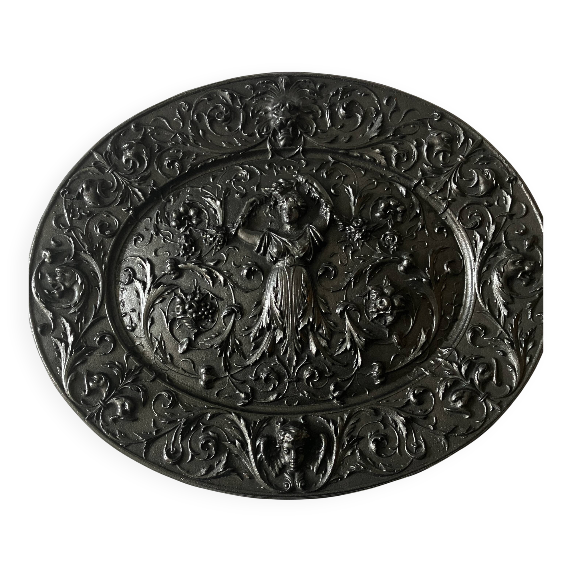 Plaque décorative en fonte début 20°siècle.