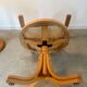 Old “American” office armchair in blond oak wood, curved cannage design, 60s vintage