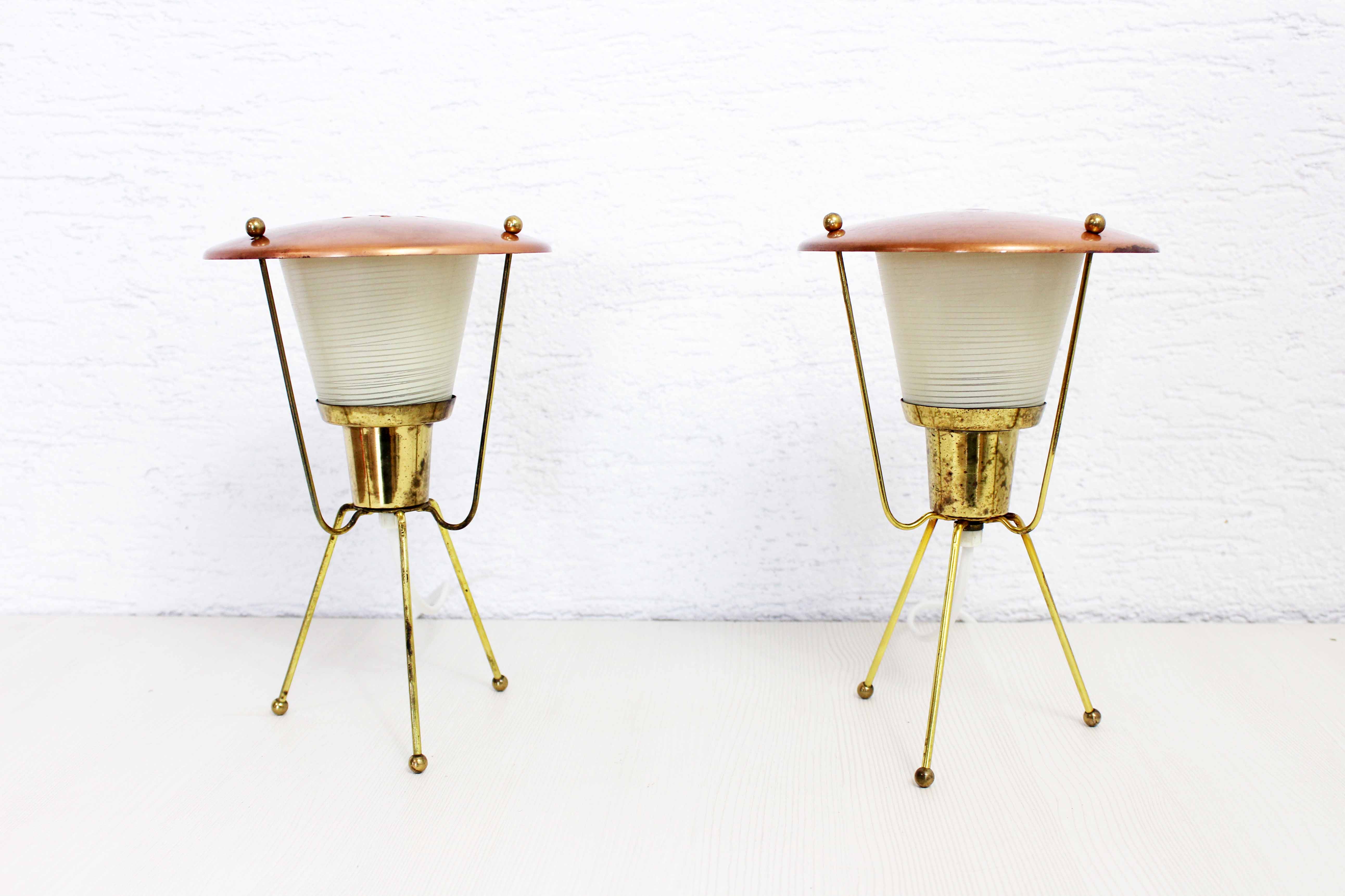 Pair of table lamps or bedside 50s