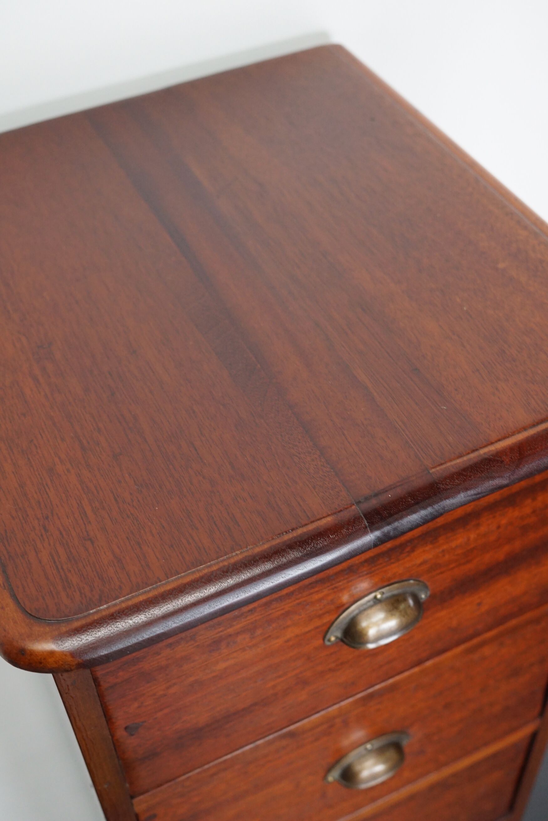 Dutch Industrial Mahogany Apothecary Cabinet, Mid-20th Century