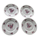 Set of 4 flat plates, in art deco porcelain