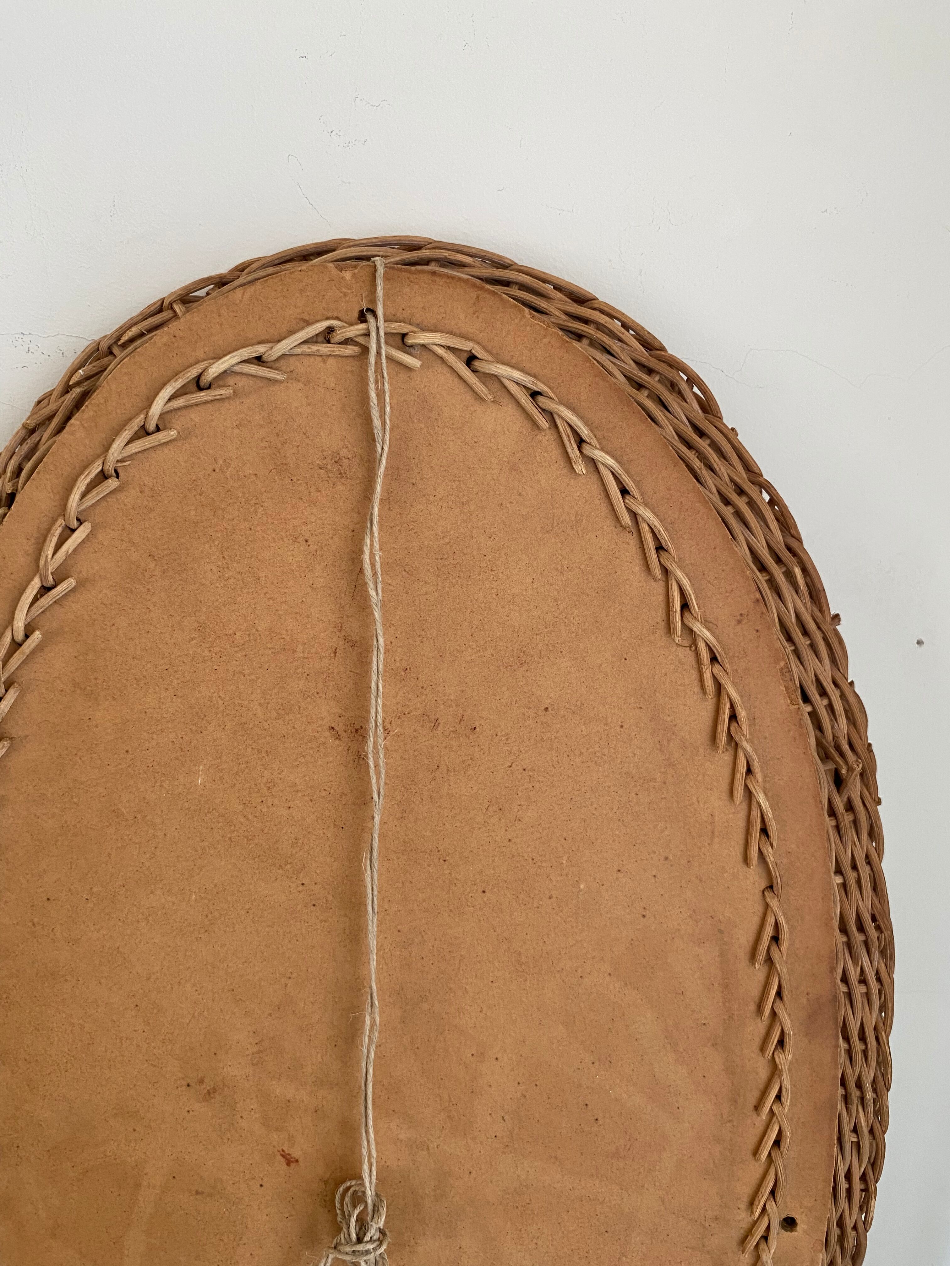 Rattan mirror 3 braids