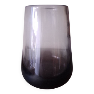 Vase en verre soufflé maître verrier  Claude Morin , 1978