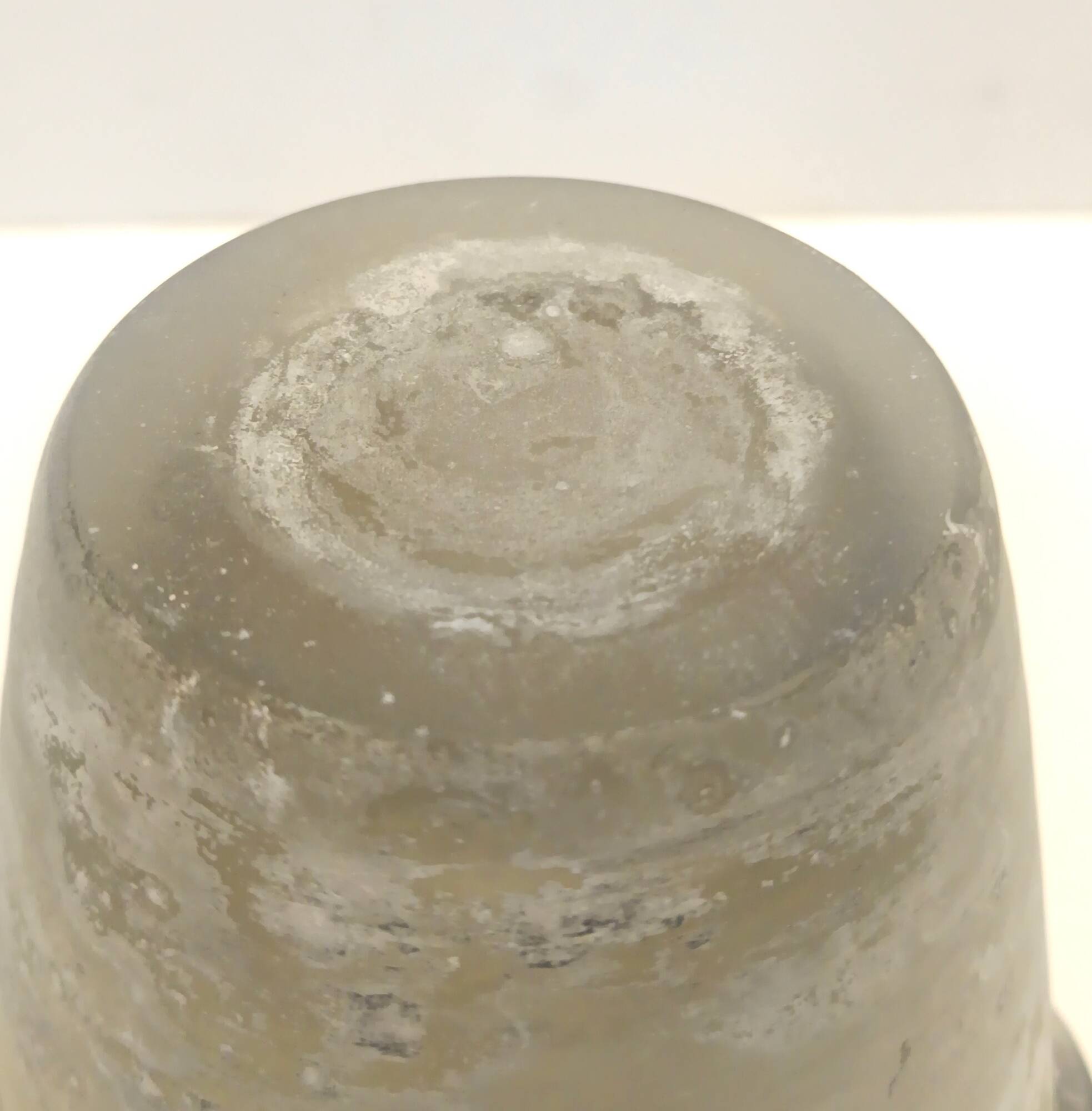 Iridiscent Transparent and Black Scavo Glass Vase attr. to Cenedese, Italy