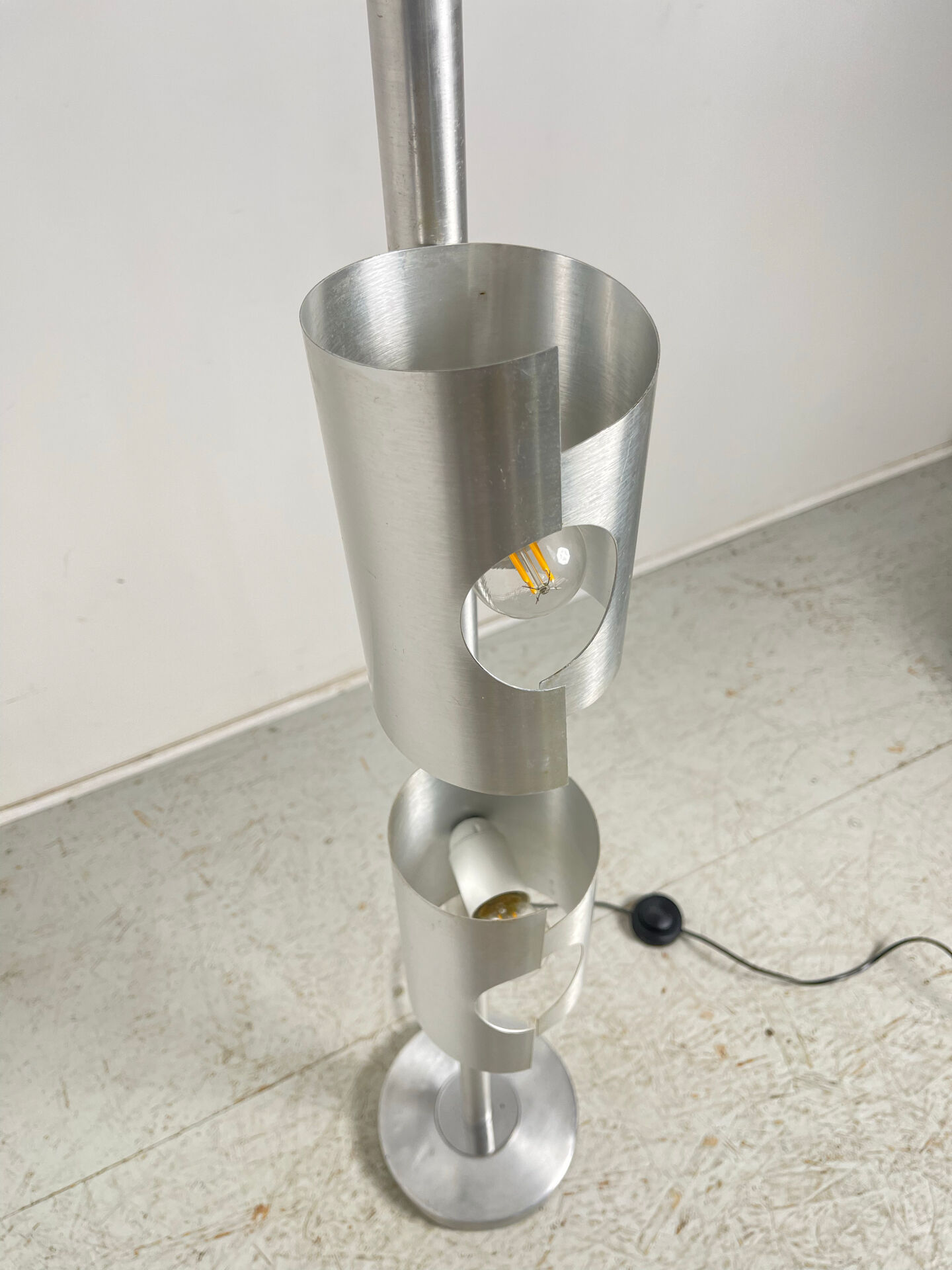 1970s three-light floor lamp