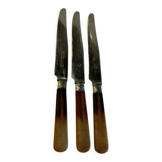 Antique knives cutlery table service stamp Au Diamant