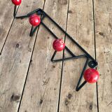 Red and black coat rack
