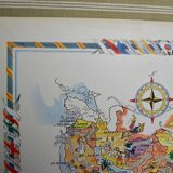 Illustrated map of Asia of Jacques Liozu world map