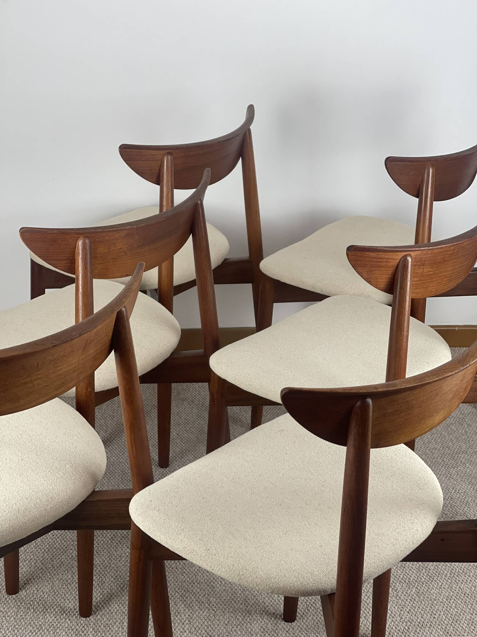 Lot de 6 chaises en Teck par Harry Østergaard Model 58