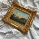 Old oil painting on canvas countryside landscape 19th