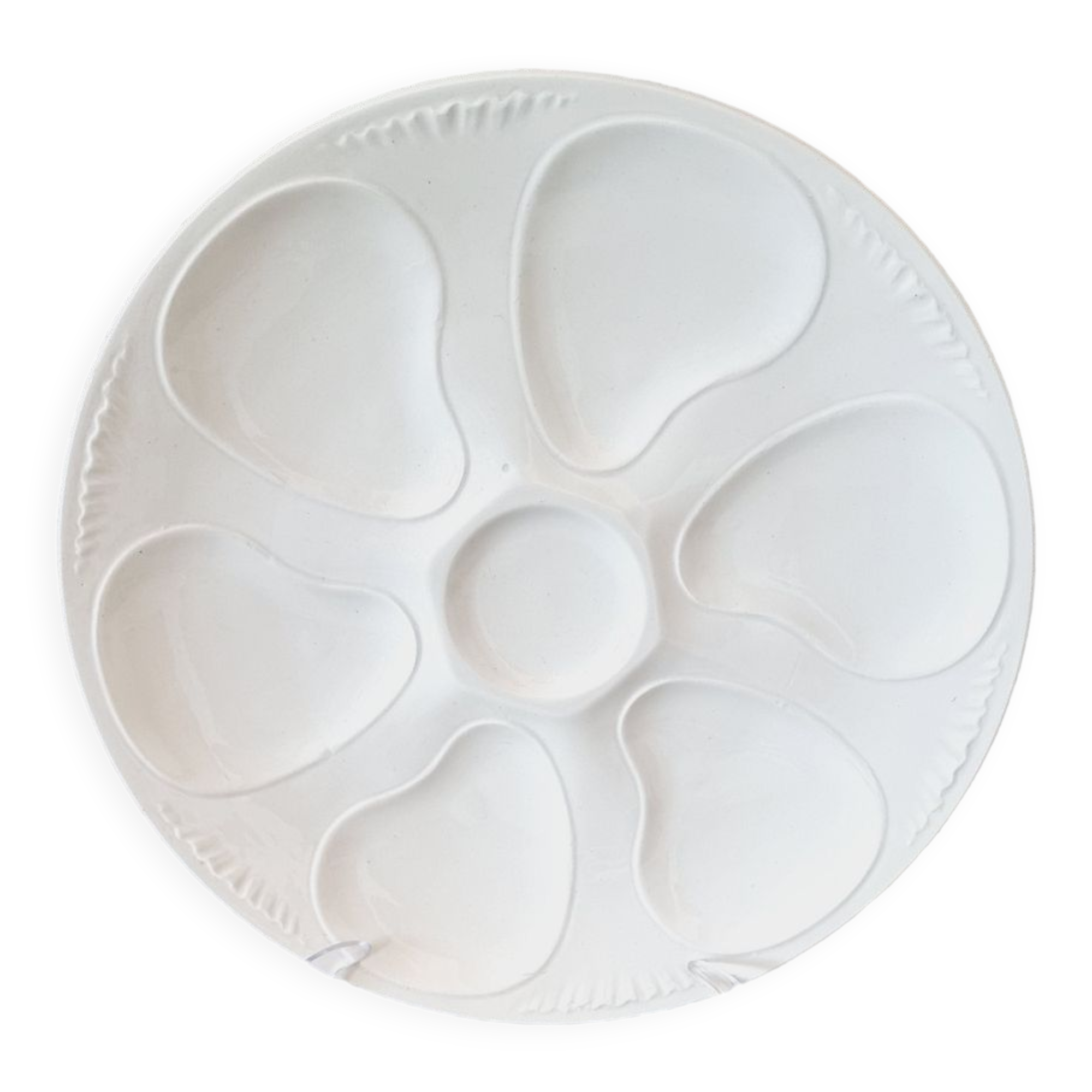 6 french porcelain oyster plates