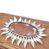 Mirror sun metal leaves 66x48cm