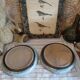 Vintage glazed stoneware appetizer dishes