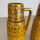 Set of Two Pottery Fat Lava Vases "ochre pattern" by Scheurich, Germany, 1970s