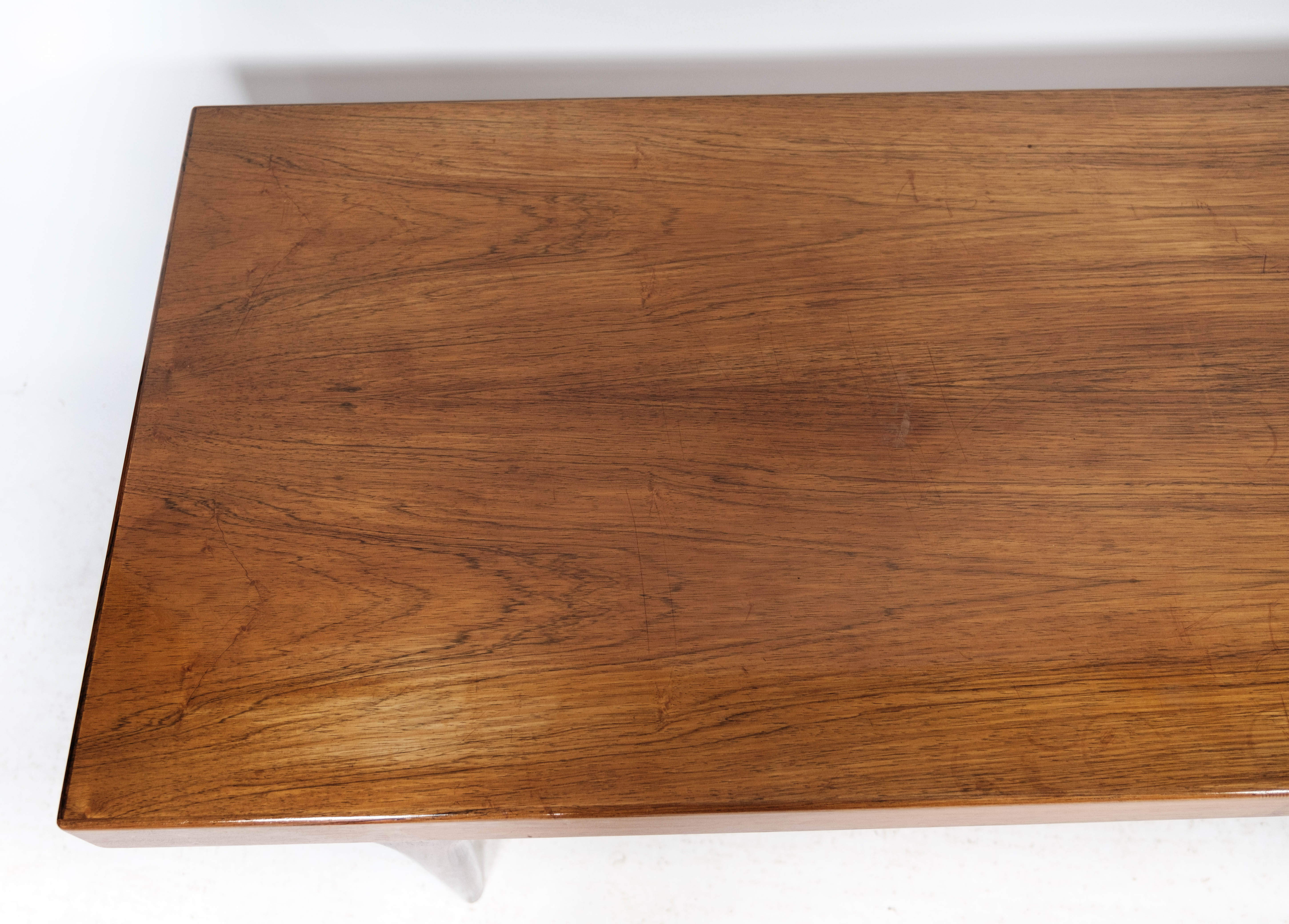 Coffee table in rosewood with blue tiles designed by Johannes Andersen, 1960s
