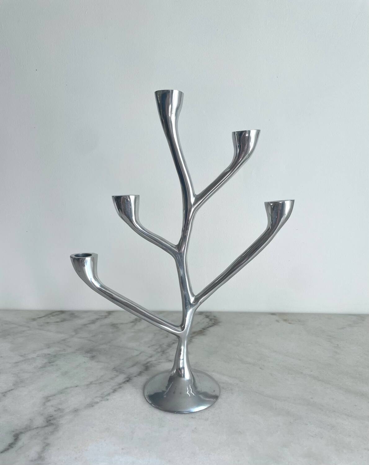 Aluminium cast iron candlestick 1980