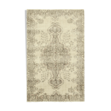Tapis beige oriental ancien fait à la main 156 cm x 253 cm - 38895