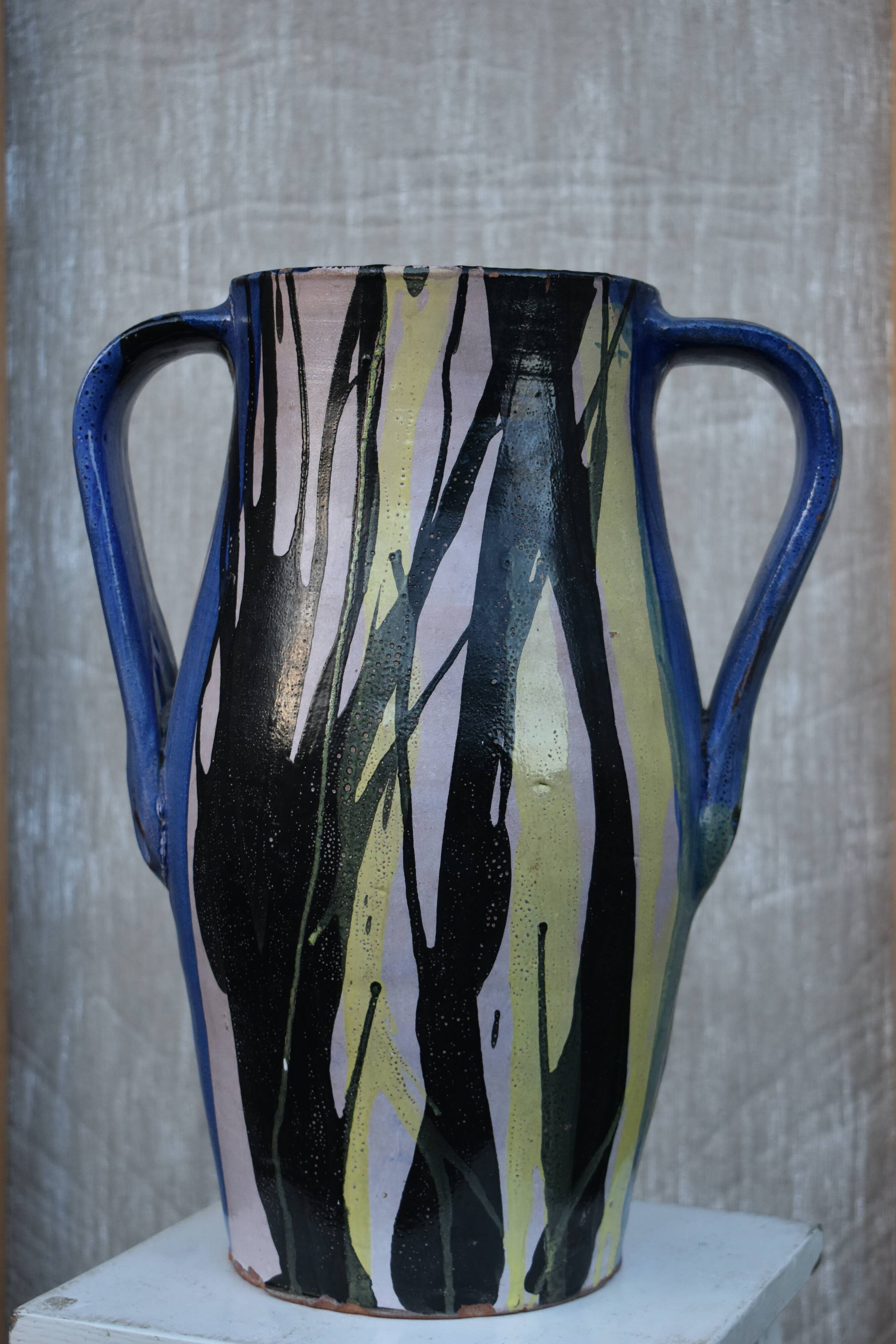 Large antique glazed terracotta jar/vase from Romania
