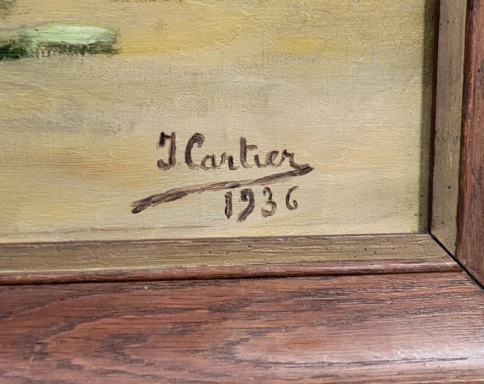 Jacques cartier 1936: oil on canvas, still life with flowers