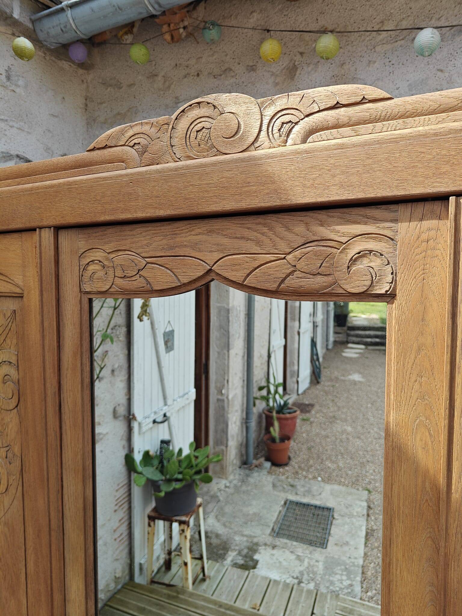 Art deco oak cabinet