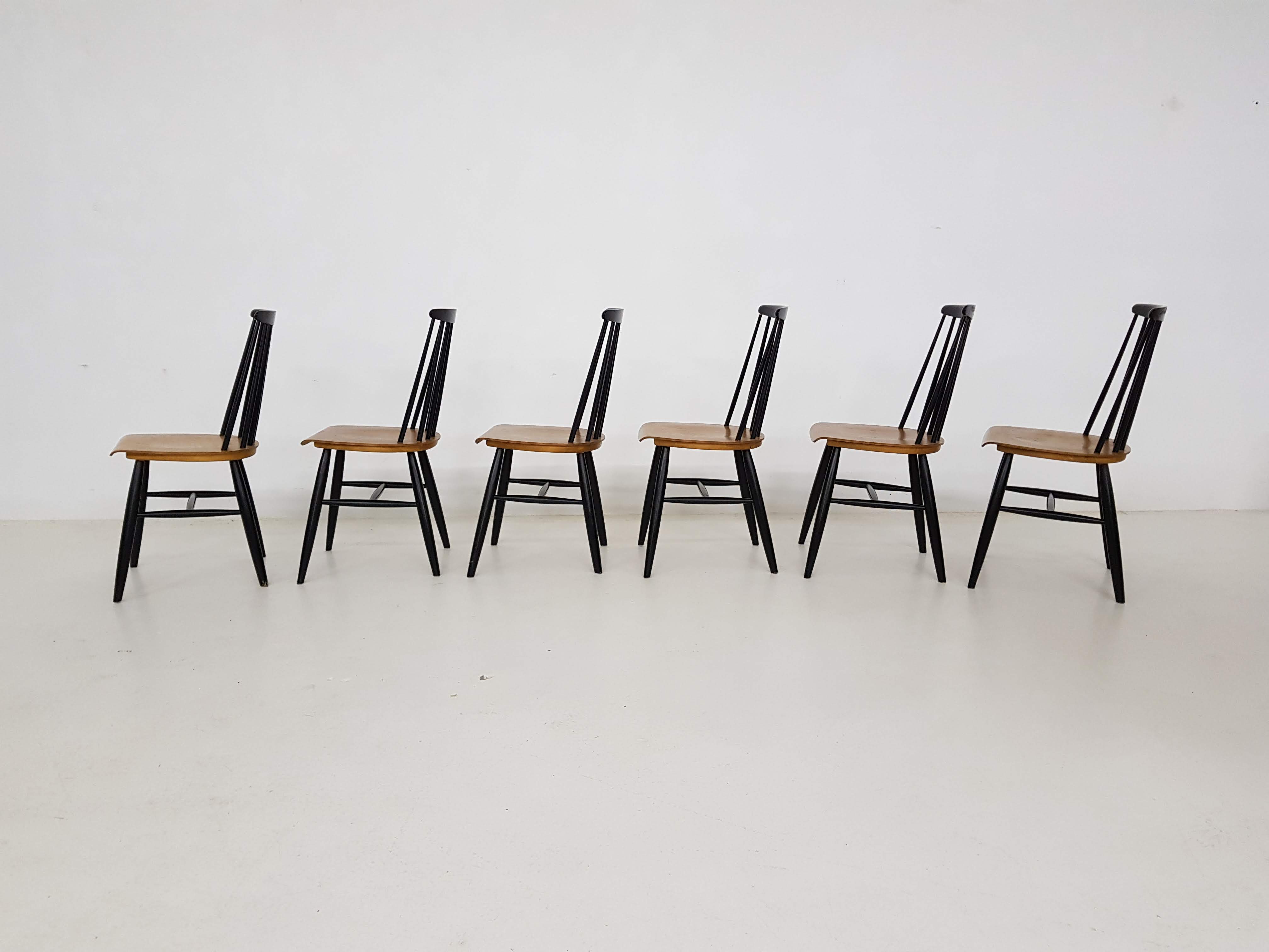 Set of 6 Fanett chairs from Tapiovaara 1970