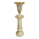 Vintage Spanish Alabaster Pedestal Column with Original Vase, 1970s, Set of 2