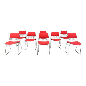 Lot de 8 chaises de salle à manger par Rudi Verelst pour Novalux, années 1970
