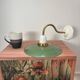 Vintage enamelled sheet metal swan neck wall light
