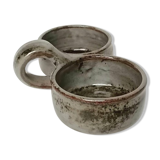 Servant condiments signed ATCH Thierry and Chantal Robert in Sandstone of Loir Poncé
