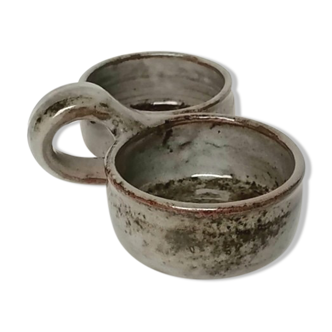 Servant condiments signed ATCH Thierry and Chantal Robert in Sandstone of Loir Poncé