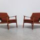 Danish pair of easy chairs in oak by Niels Koefoed, 1960s