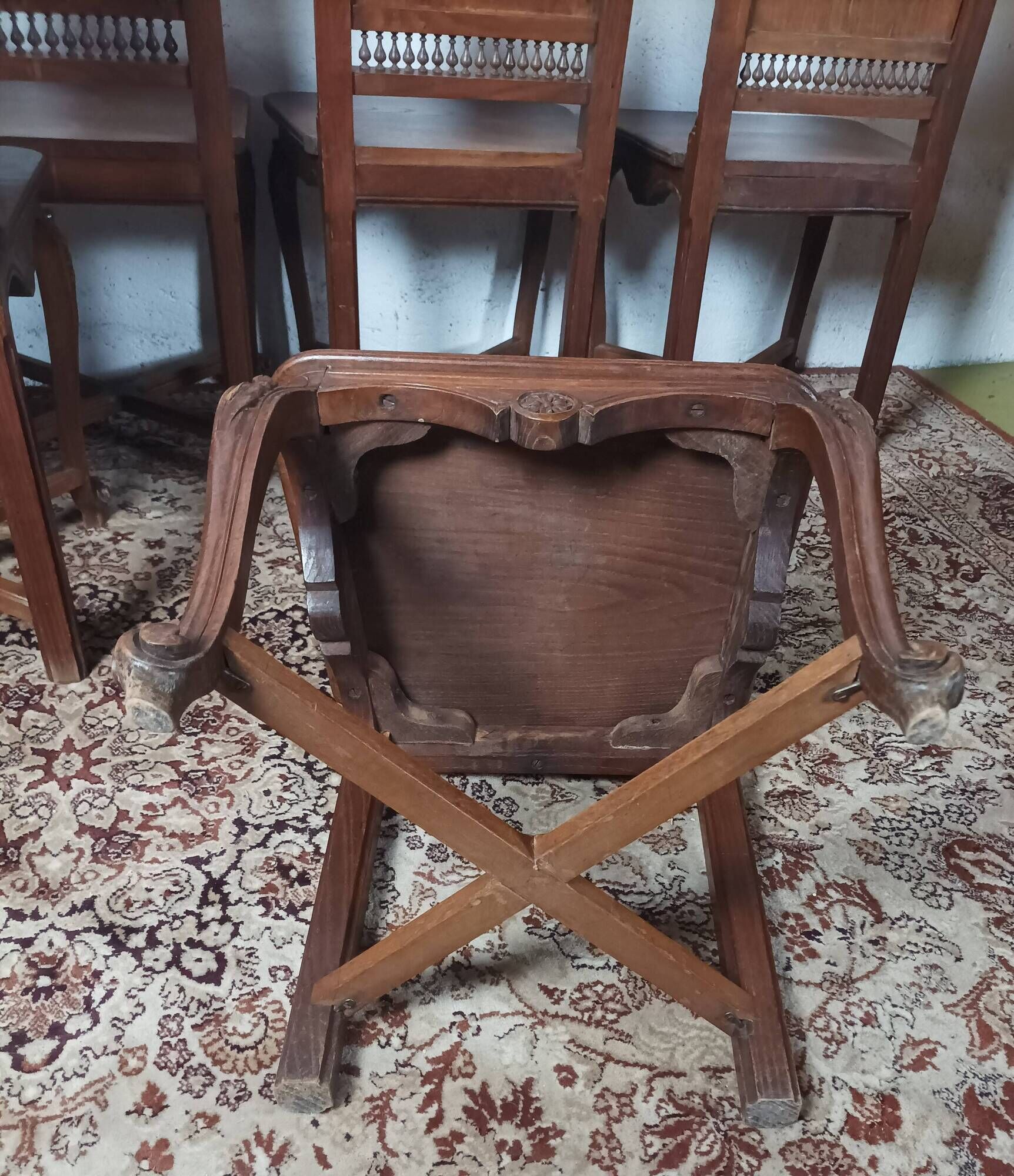 Set of 6 Art Deco oak chairs