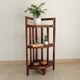 Étagère d' angle vintage bambou et rotin années 70