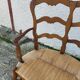 Provencal double armchair with woven rush in walnut