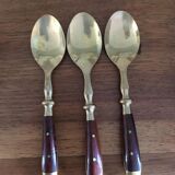 Mocha spoons made of brass and wood