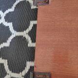 Shelf String black metal structure and 3 teak veneer boards