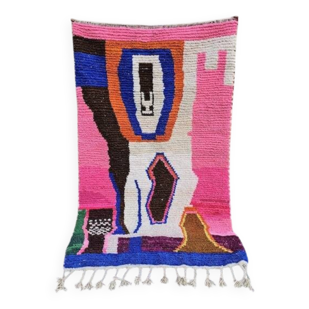 Grande Tenture Murale Maya Tissée Main - Guatemala, 96x87cm, Multicolore