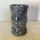 Grey black marble pencil pot vase