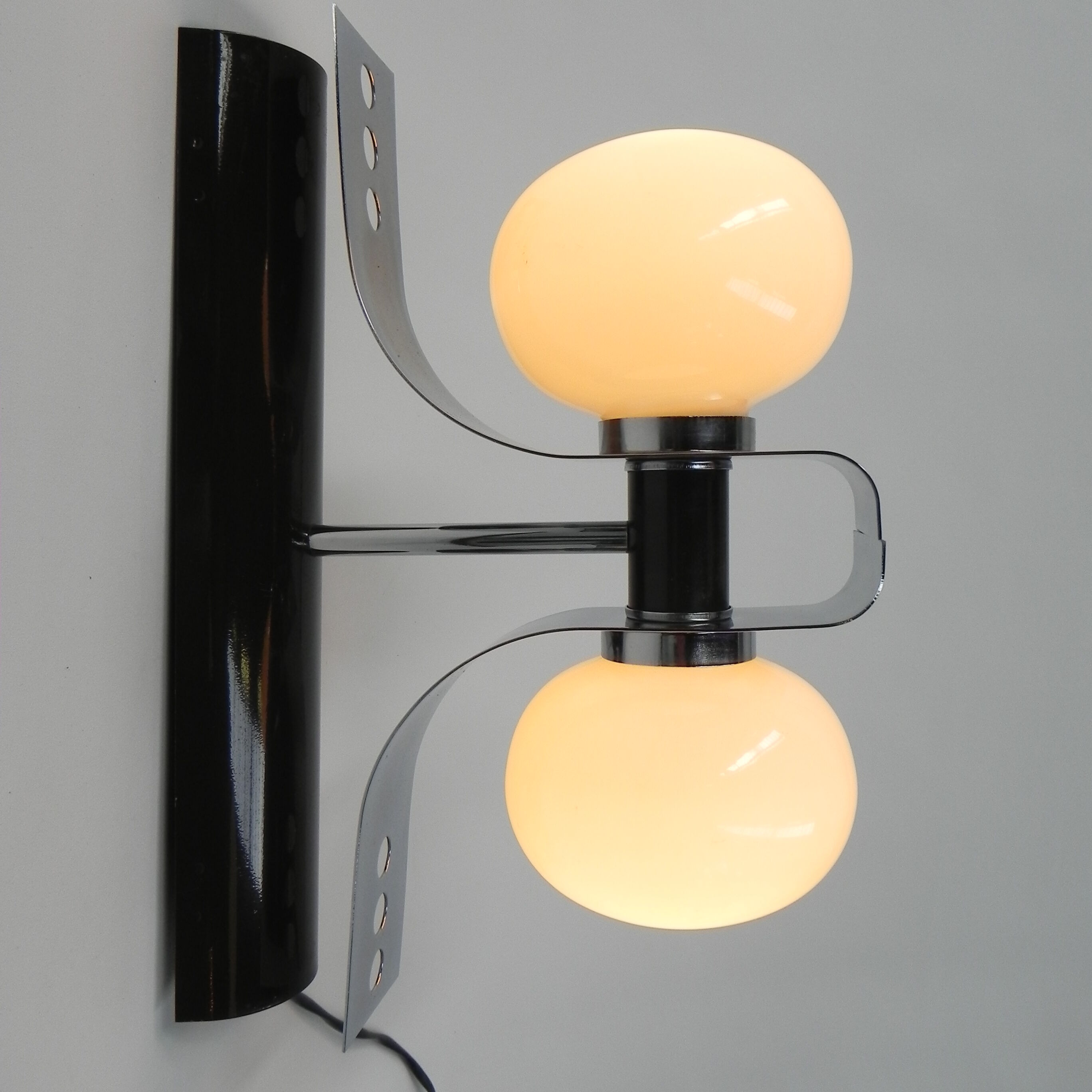 Space age wall lamp with 2 glass balls