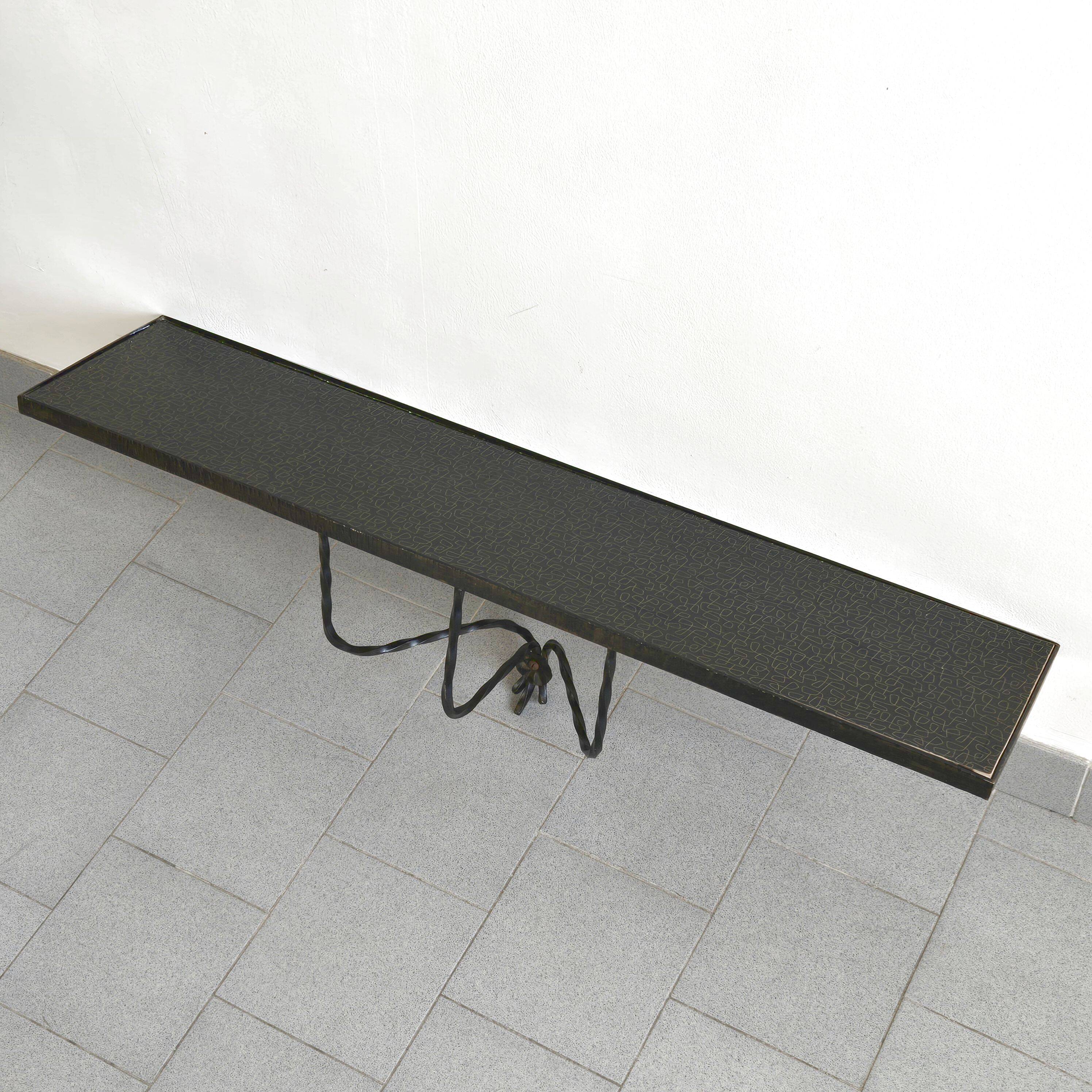 Vintage 1950s wall console shelf