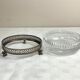 Ashtray in cut crystal and silver metal