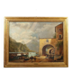 Old painting signed by Giuseppe Canella Lecco Pier 1837