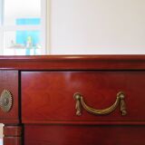 4-drawer chest of drawers – Cherry stain – Imitation Empire style – 80s