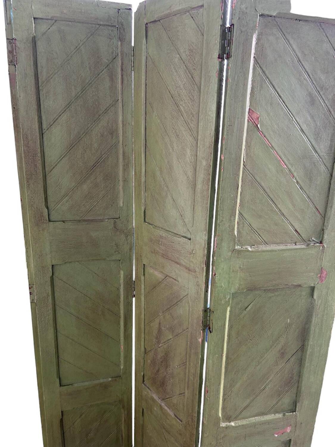 Painted Wooden Screen India 19th H 206 XL 171 Cm