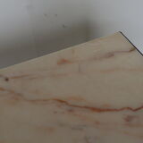 Coffee table in marble and black lacquered metal, 1950